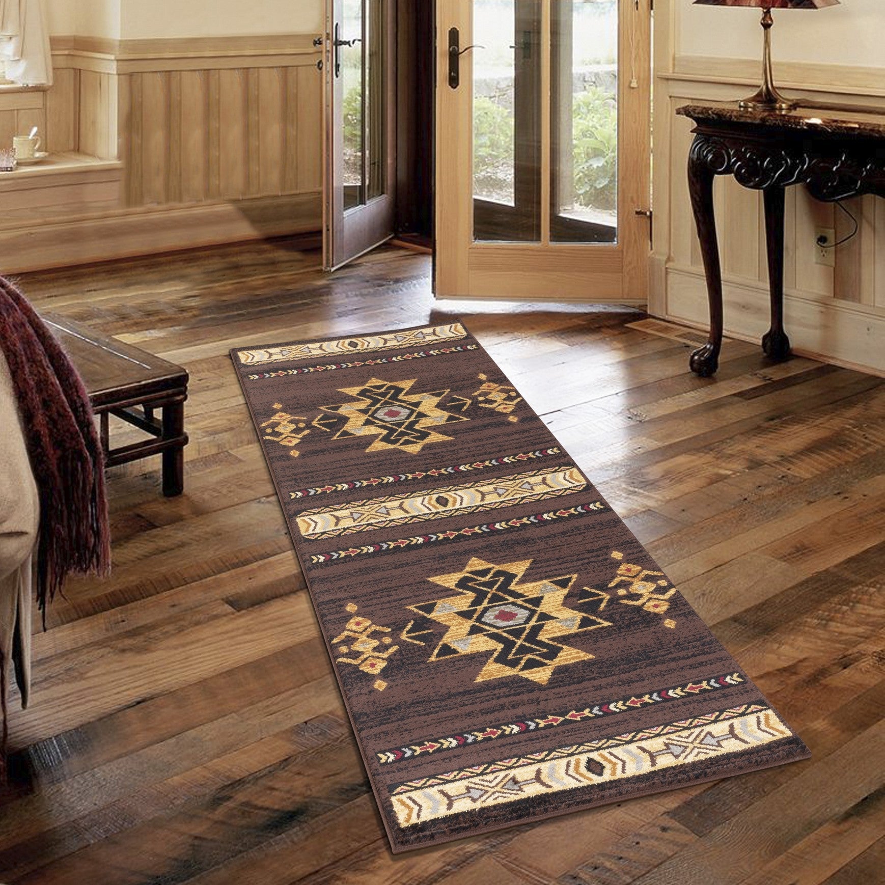 Tribes GC_YLS4005 Brown 2 ft. 7 in. x 7 ft. 3 in. Southwest Area Rug