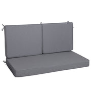 Set of 3 Outdoor Loveseat Cushion Set 48 x 24 Inch, Waterproof & 3-Year Fade-Resistant Patio Furniture Cushions with Removable Cover, Ties and Hidden Zipper - Gray