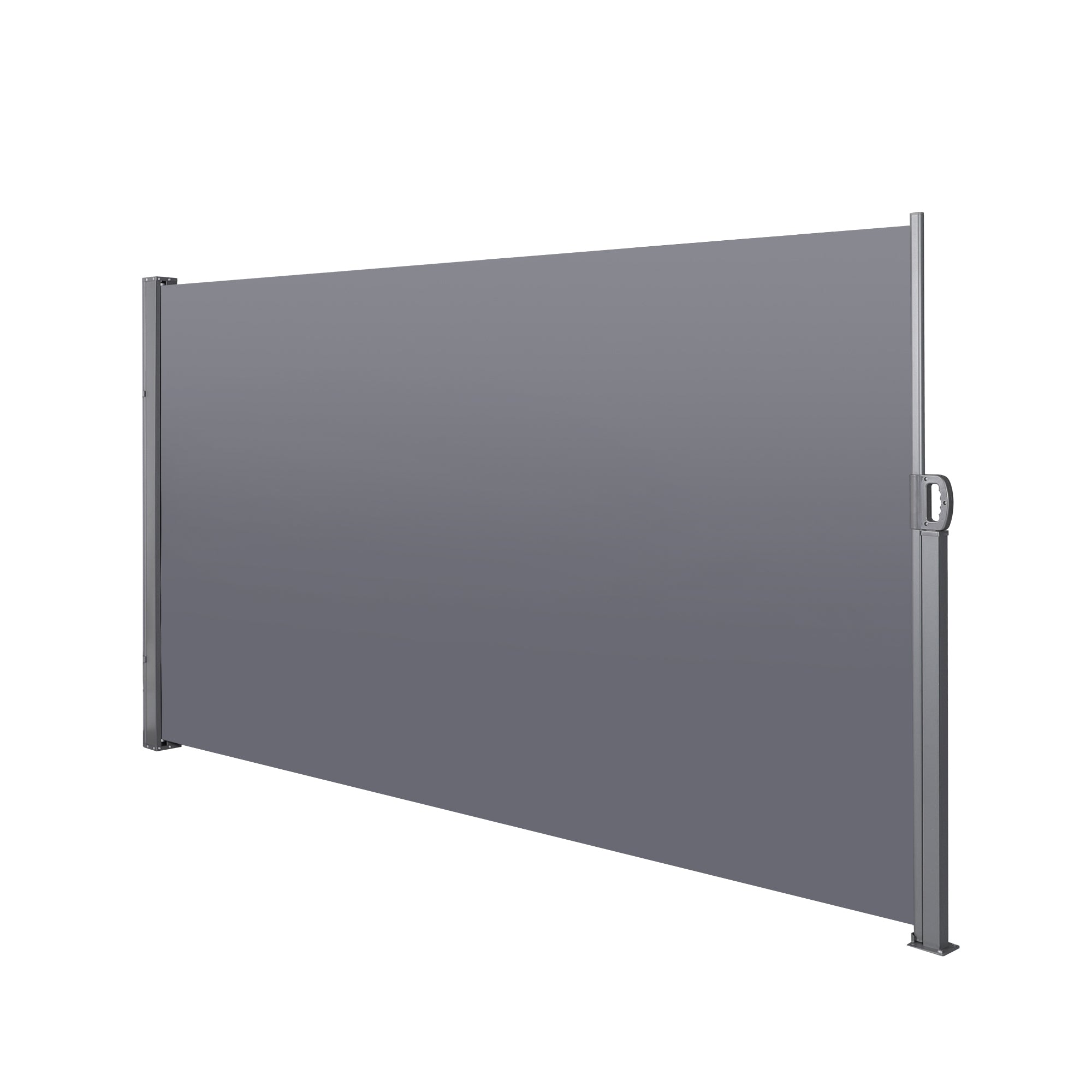 Retractable Side Awning, 138 x 71 in, Waterproof and UV-Resistant, Roll-up Privacy Screen for Balcony, Grey