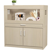 Teak Wooden Hamster Cage with Storage Cabinet, Easy View Acrylic Panels, X-large Size