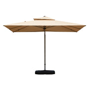 9'x 11' Rectangle Cantilever Umbrella with Center Pole, Beige (Base Not Included)