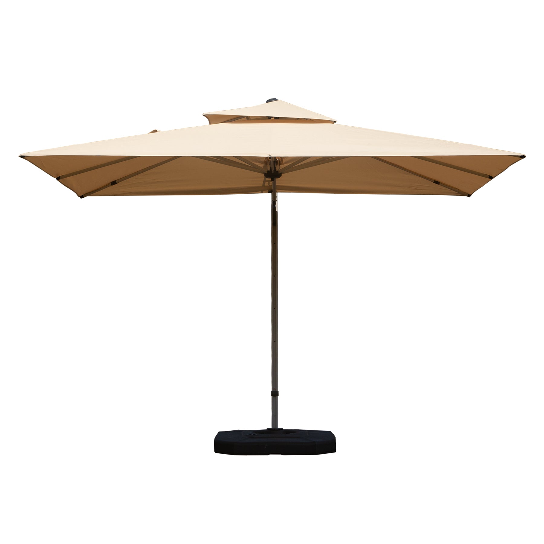 9'x 11' Rectangle Cantilever Umbrella with Center Pole, Beige (Base Not Included)