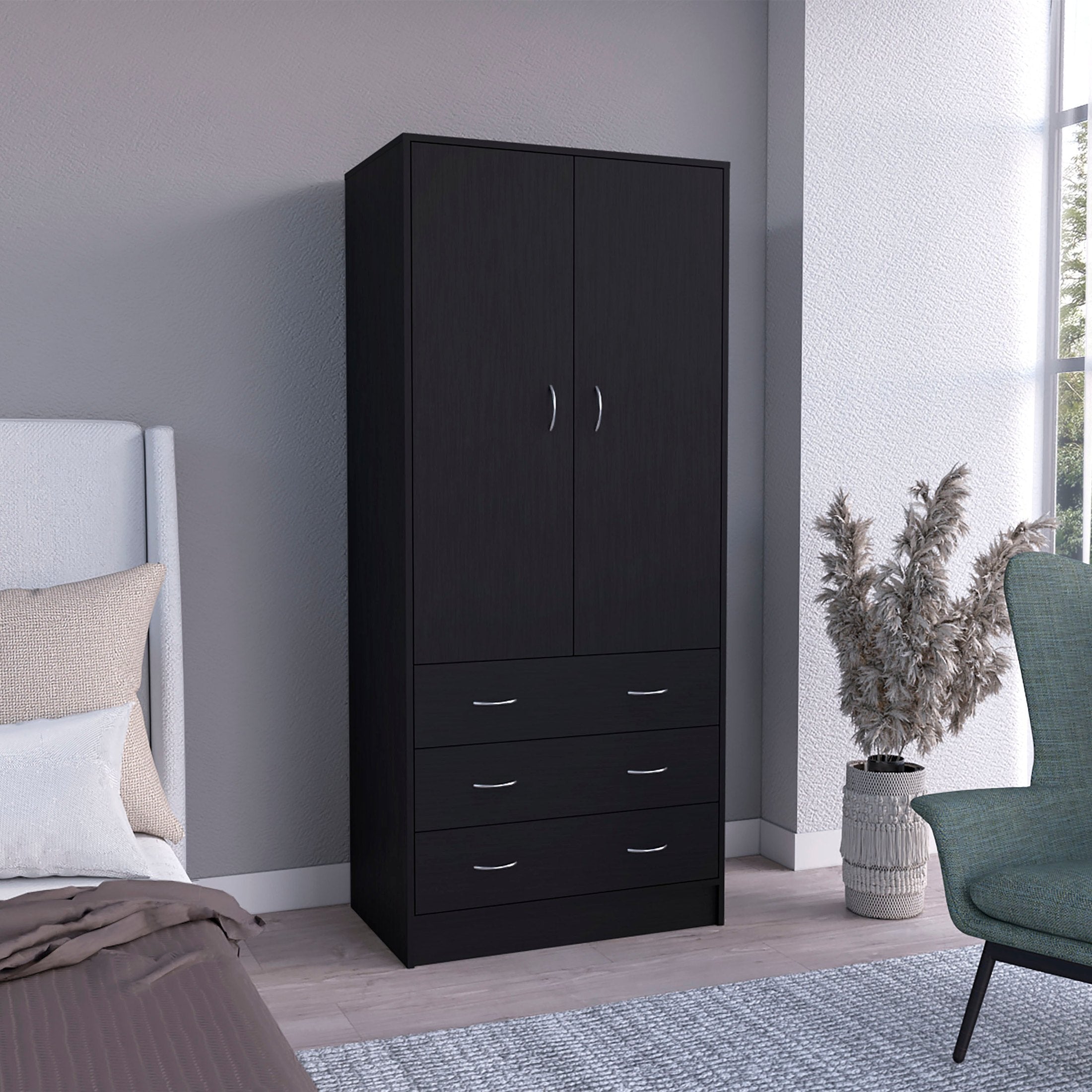 Taly double door armoire black