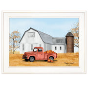 'Pumpkin Harvest' by Billy Jacobs, Ready to Hang Framed Print, White Frame