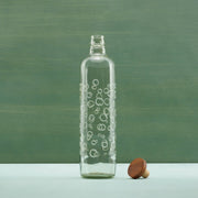 Bubbles Glass Water Bottle with Wooden Stopper-750 ml