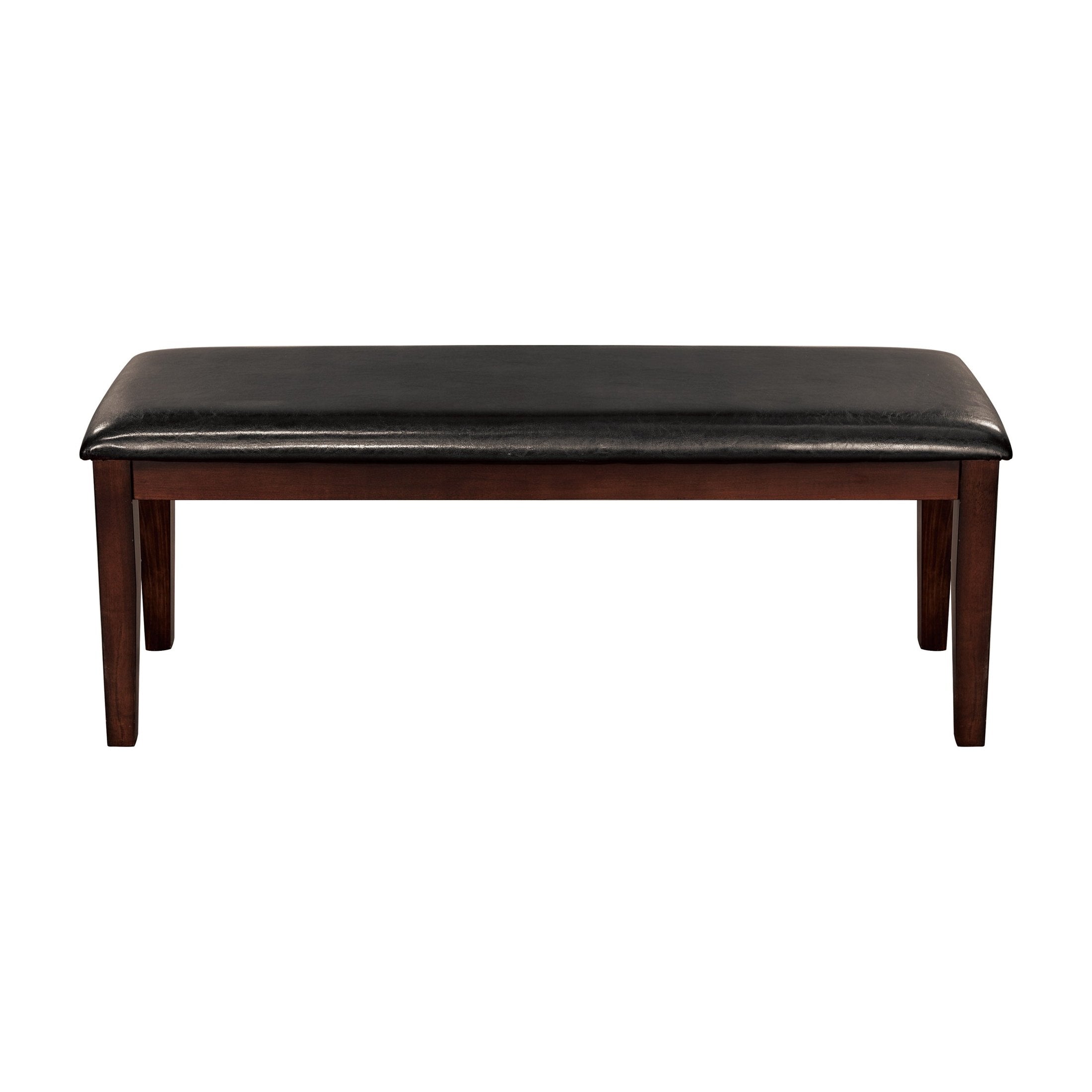 Classic Cherry Finish Wood Frame Bench 1pc Fabric Upholstered Seat Dining Furniture