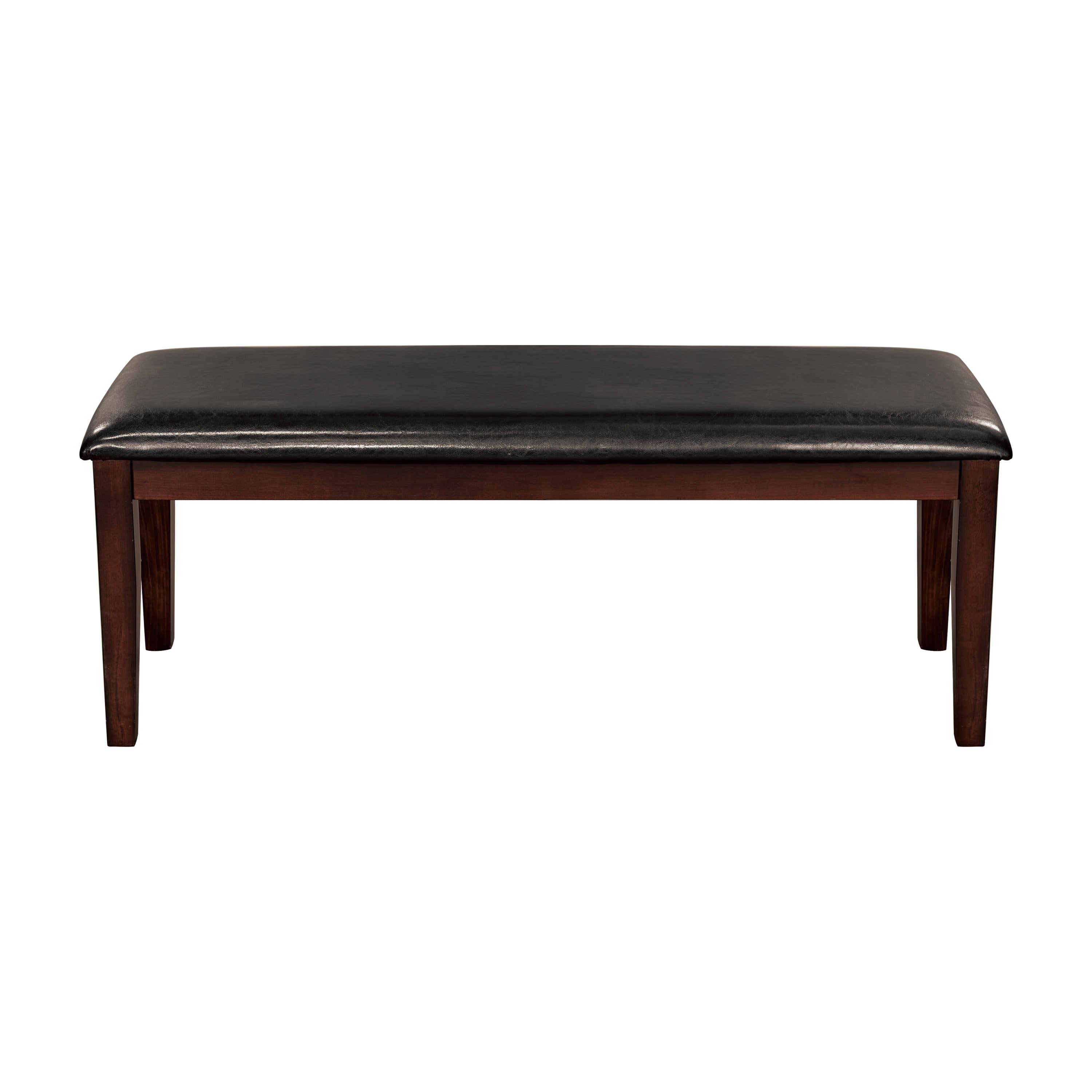 Classic Cherry Finish Wood Frame Bench 1pc Fabric Upholstered Seat Dining Furniture