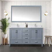 Dark Grey Double Bath Vanity 60 in. W x 22 in. D, with Cultured Marble Top