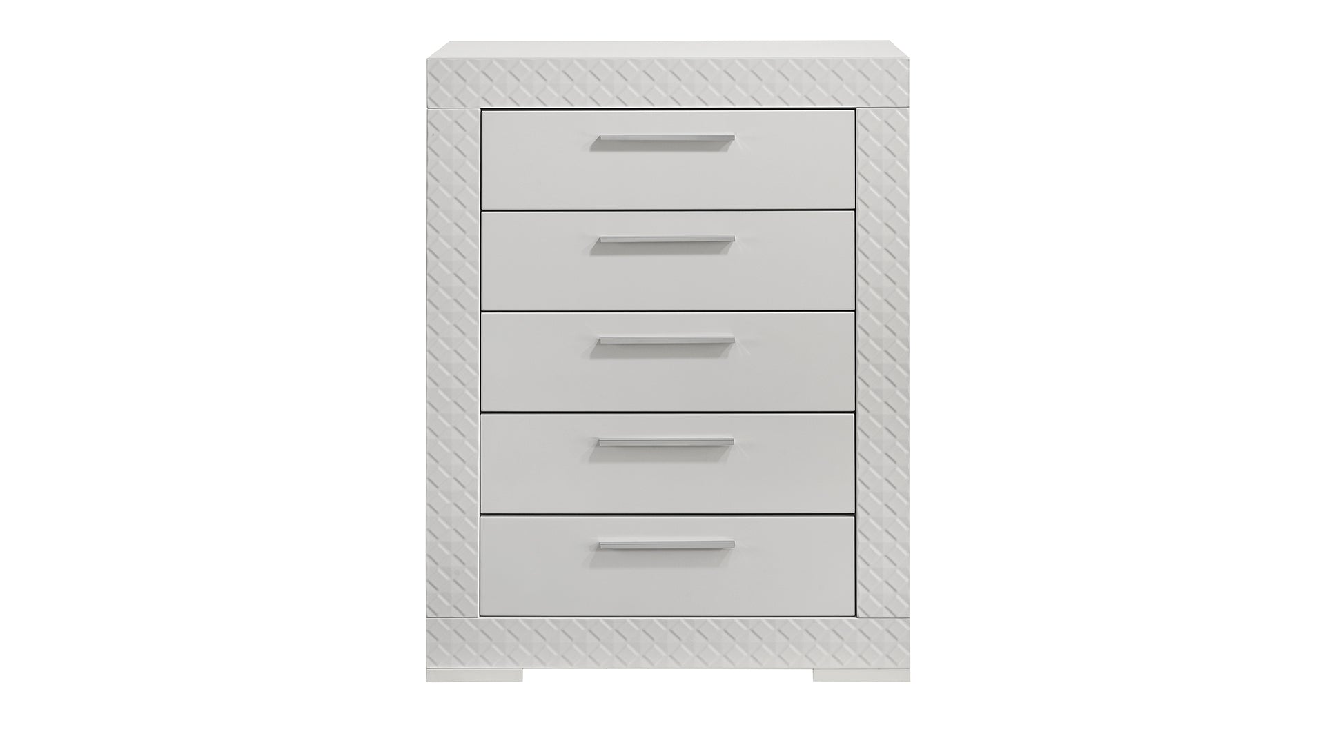 Blanca Modern Style 5-Drawer Chest Made with Wood in White