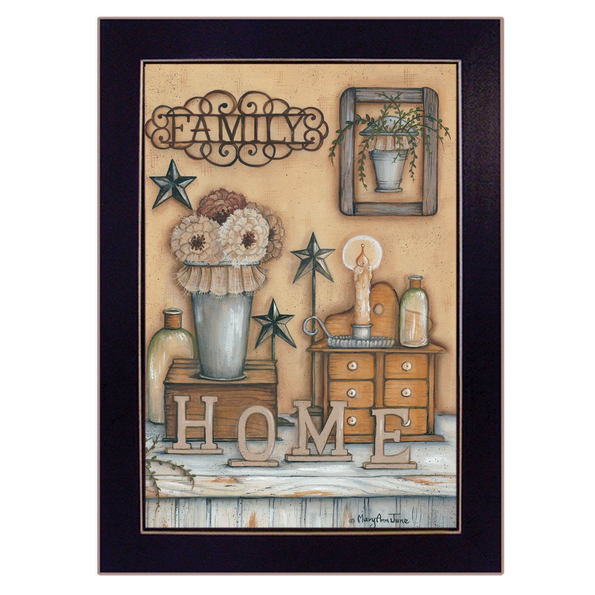 'Family' by Mary Ann June, Ready to Hang Framed Print, Black Frame
