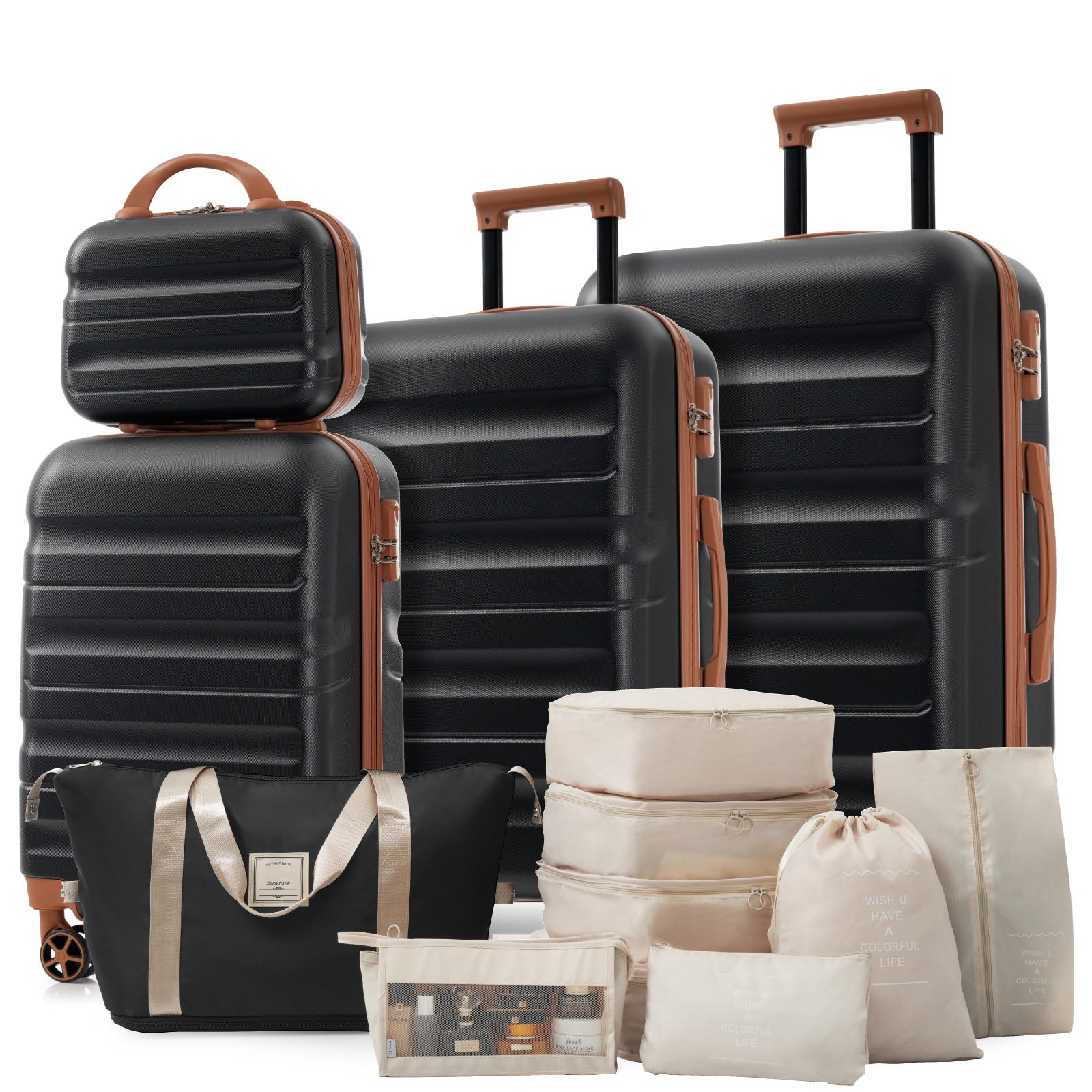 Hardshell ABS Luggage Set - Lightweight & Durable Suitcases with Dual Spinner Wheels, Carry-On & Check-In Sizes for Travel & Business
