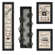 'Kitchen Collection VII' 4-Piece Vignette with 7-Peg Mug Rack by Millwork Engineering, Black Frame