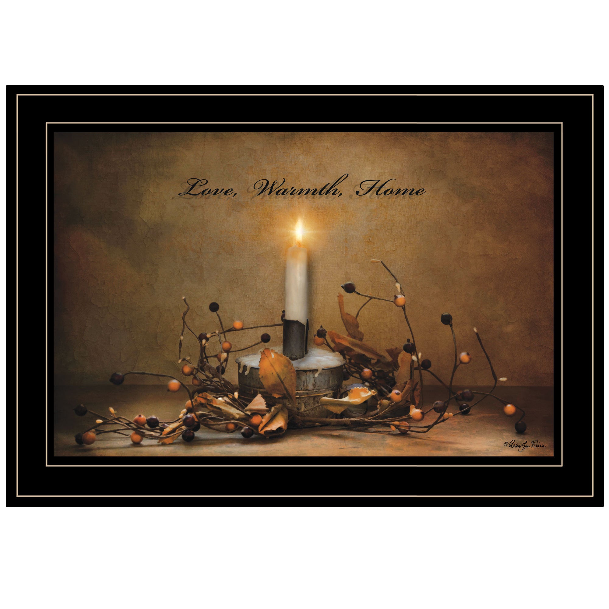 'Love, Warmth, Home' by Robin-Lee Vieira, Ready to Hang Framed Print, Black Frame