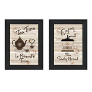 'Enjoy Tea Time' 2-Piece Vignette by Millwork Engineering, Black Frame