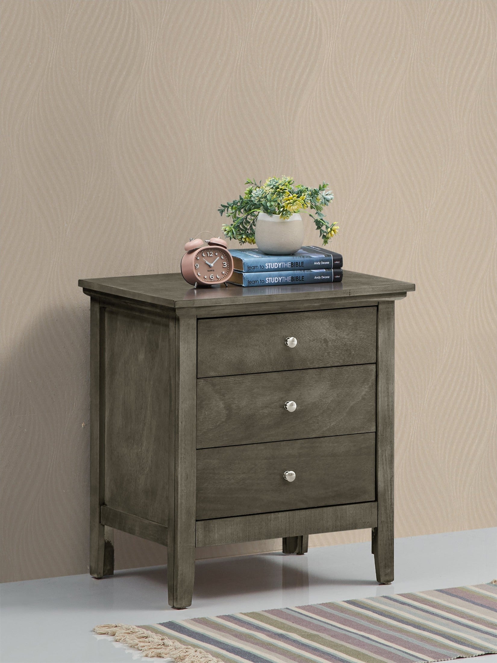 Contemporary Gray Nightstand For Modern Living