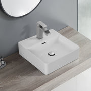 Bothwa Home Square Ceramic Countertop Wash Basin (White Finish) CUPC Certified