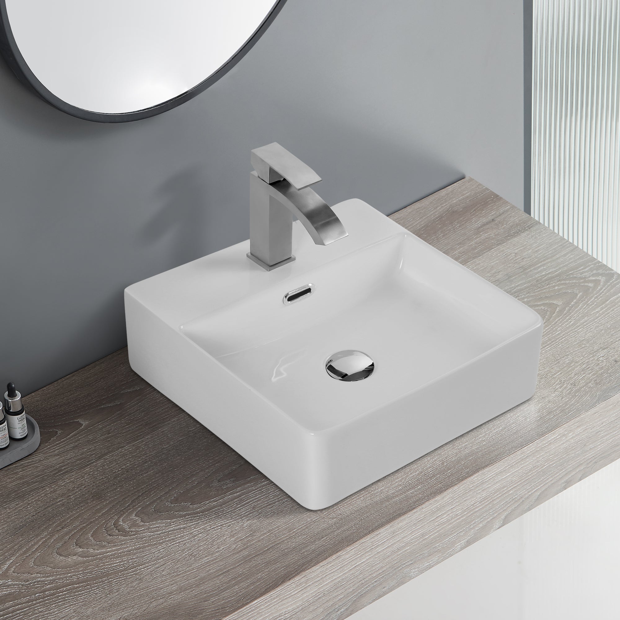 Bothwa Home Square Ceramic Countertop Wash Basin (White Finish) CUPC Certified