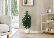 Artificial Plant, 31' Tall, Garcinia Tree, Indoor, Faux, Fake, Floor, Greenery, Potted, Real Touch, Decorative, Green Leaves, White Cement Pot