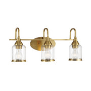 Twilight Brushed Gold Contemporary Vanity Light with Clear Glass, 22'W × 10'H × 7.48'E Dining Room Lighting Fixtures Hanging, Dining Light for Bedroom, Foyer, Hall, Kitchen, Living Room and Entryway