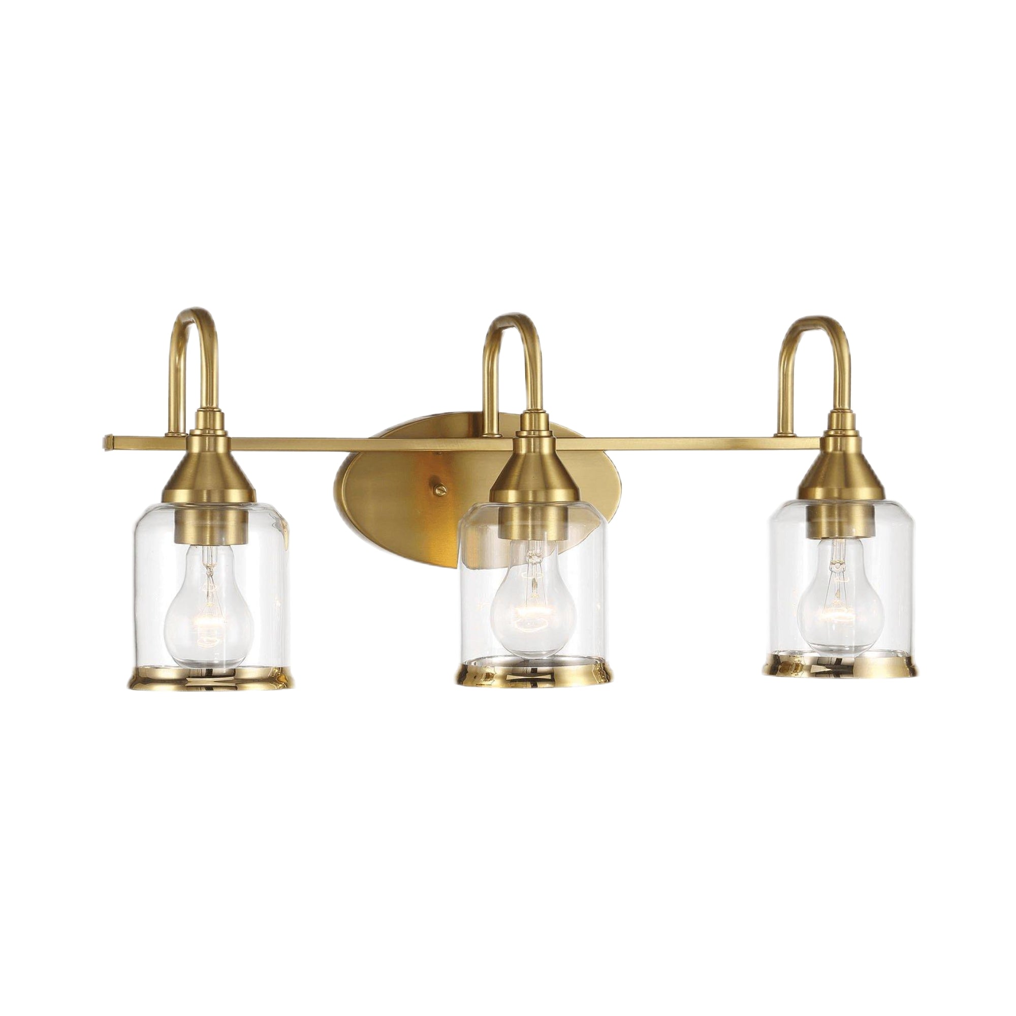 Twilight Brushed Gold Contemporary Vanity Light with Clear Glass, 22'W × 10'H × 7.48'E Dining Room Lighting Fixtures Hanging, Dining Light for Bedroom, Foyer, Hall, Kitchen, Living Room and Entryway