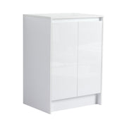 24' freestanding Bathroom Storage Cabinet, 2-Soft Close Doors, Glossy White,(KD-Packing)