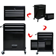 High Capacity Rolling Tool Chest with Wheels and Drawers, 6-Drawer Tool Storage Cabinet - Black