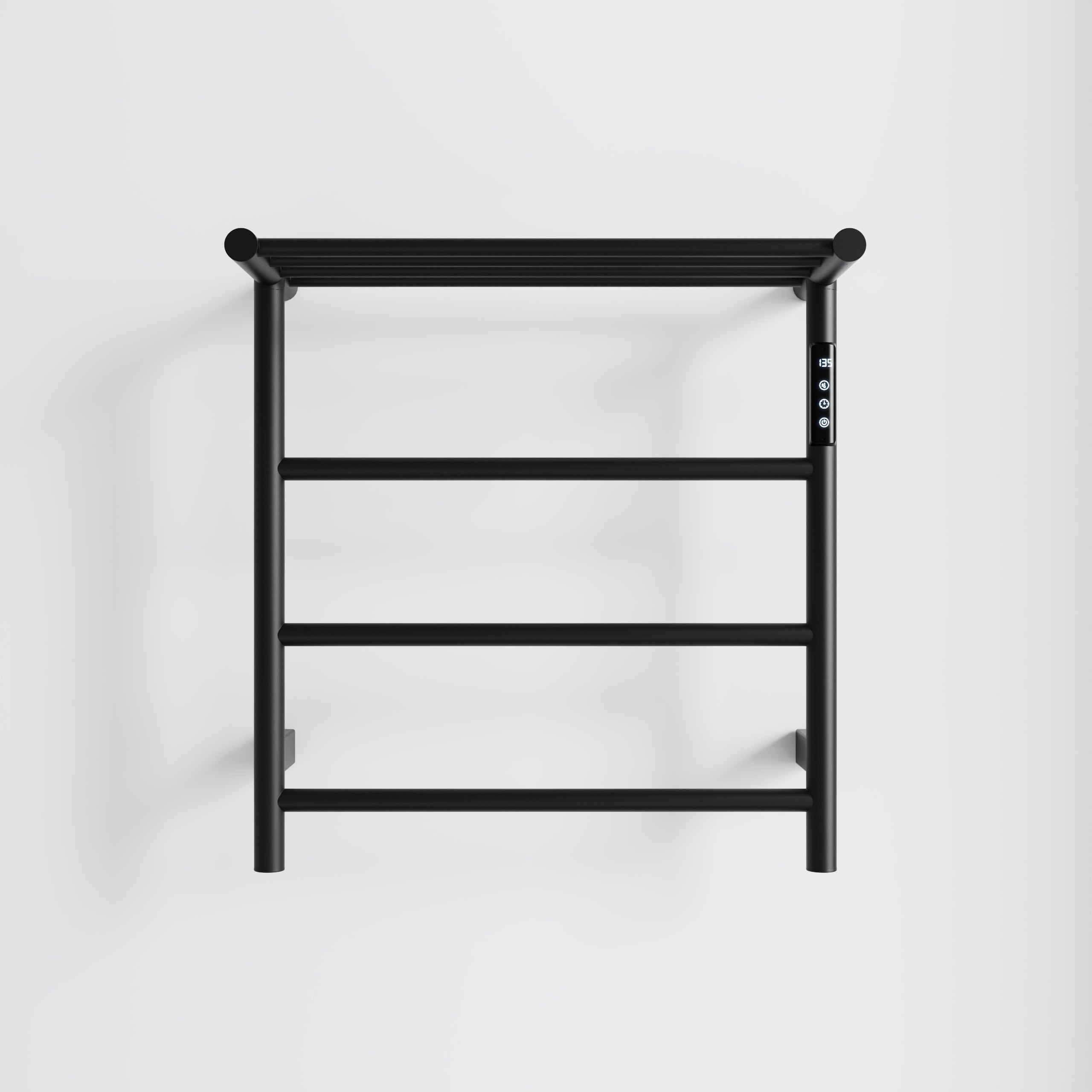 Heated Towel Rack with Top Shelf, 3-Bar Towel Wall MountedWarmer for Bathroom with Intelligent Touch Screen Timer, 304 Stainless Steel Polished, Plug-in/Hard-Wired