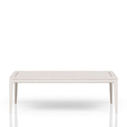 Expandable Dining Table with Metal Inlay - Vanilla Finish, Solid Wood and MDF, 72-90 Inches