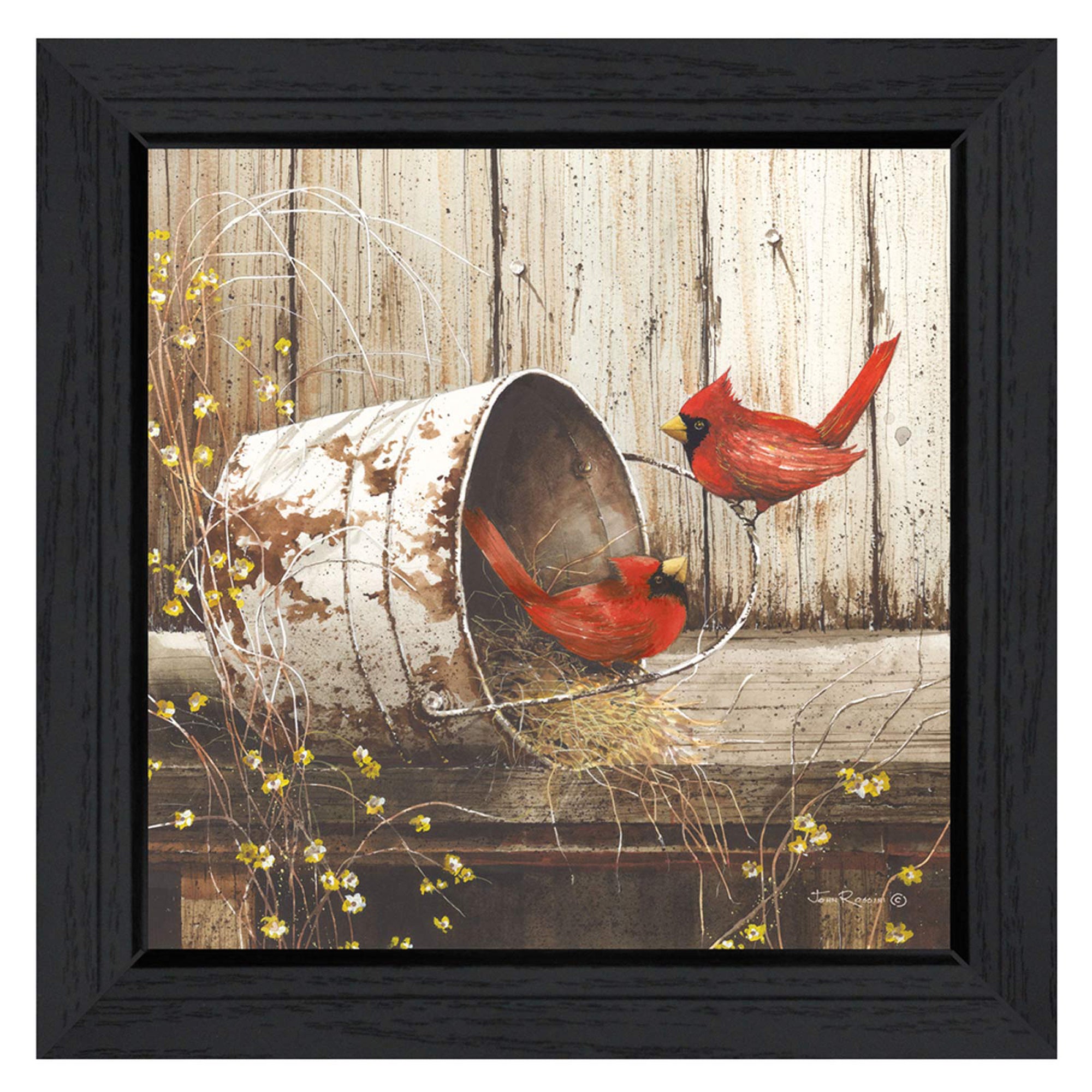 'Playing Around' By John Rossini, Printed Wall Art, Ready To Hang Framed Poster, Black Frame
