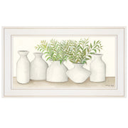 'Simplicity in White II' by Cindy Jacobs, Ready to Hang Framed Print, White Frame