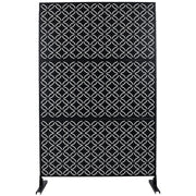 Outdoor & Indoor Privacy Screen Metal Privacy Screen 76' H×48' W, Freestanding Decorative Privacy Screen for Deck Balcony Patio, Privacy Fence Panels for Outside Lawn Garden PS107 BLACK
