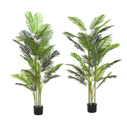 78.5' Artificial Palm Tree with Black Plastic Pot, Set of 2