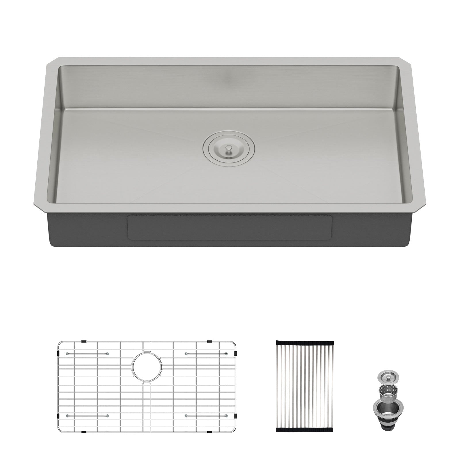ADA-Compliant 30 Inch Undermount Kitchen Sink, 5.5-Inch Low Depth Single Bowl in Brushed Nickel, 16 Gauge T304 Stainless Steel