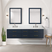 Blue Double Bath Vanity 72 in. W x 22 in. D