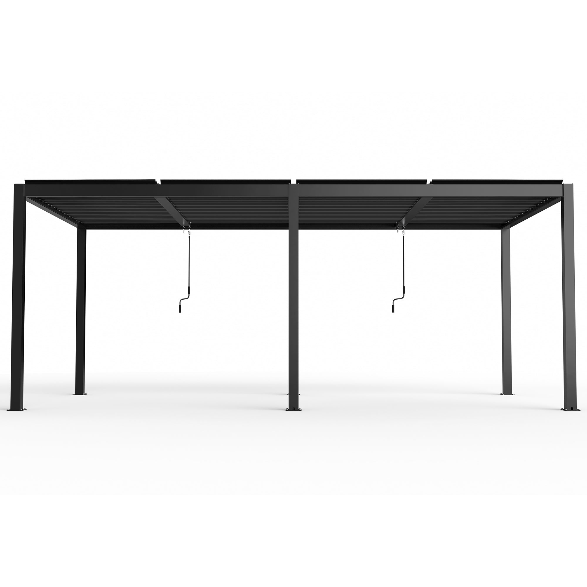 Premium 8610J Louver Pergola 10x19FT Aluminum Frame with Adjustable Louvers in Black