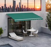 Retractable Awning, Patio Awnings, Sunshade Shelter w/ Manual Crank Handle