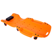 Plastic Creeper 48 Inch - Blow Molded Ergonomic HDPE Body with Padded Headrest & Dual Tool Trays - 440 Lbs Capacity ORANGE