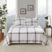 4 PCS Full Sheet Set Tan Plaid