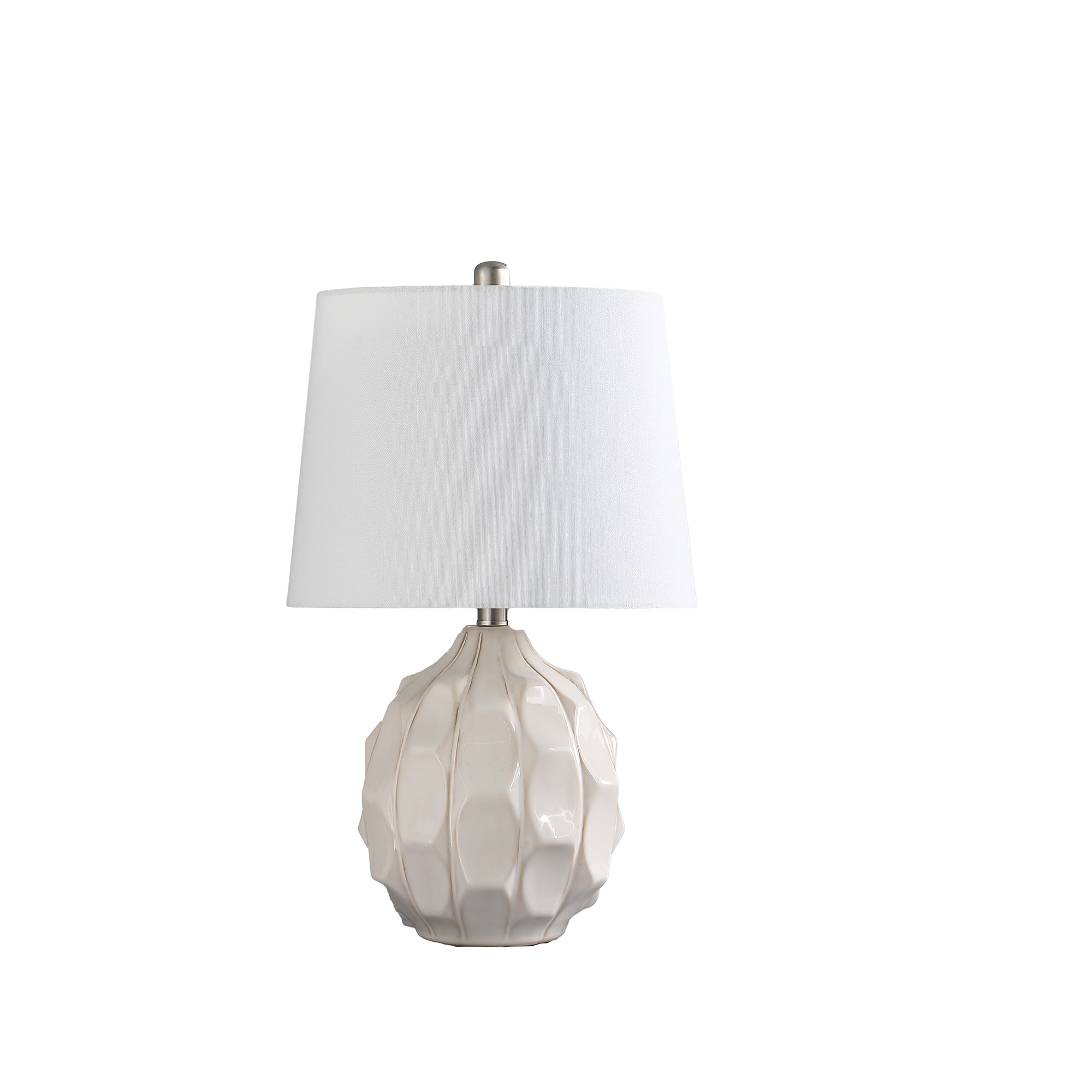 21.75' In Coastal Seaside Cream/Taupe Trim Cascade Scallop Ceramic Table Lamp