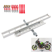 Aluminum Motorcycle Hitch Mount Carrier with Ramp, 400lb Capacity, Silver, Rust-Resistant
