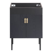 24''Bathroom Vanity with metal kickstand,black  (Without ceramic basin)