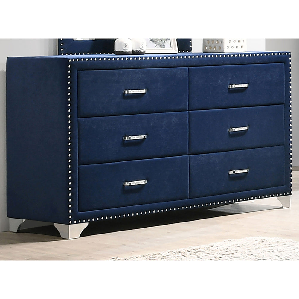 Kennedy Pacific Blue 6-drawer Upholstered Dresser
