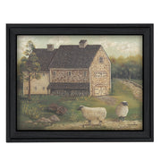 'Stone Barn' By Pam Britton, Printed Wall Art, Ready To Hang Framed Poster, Black Frame