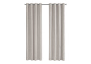Curtain Panel, 2pcs Set, 54'w X 84'l, Room Darkening, Grommet, Living Room, Bedroom, Kitchen, Beige Micro Suede, Contemporary, Modern