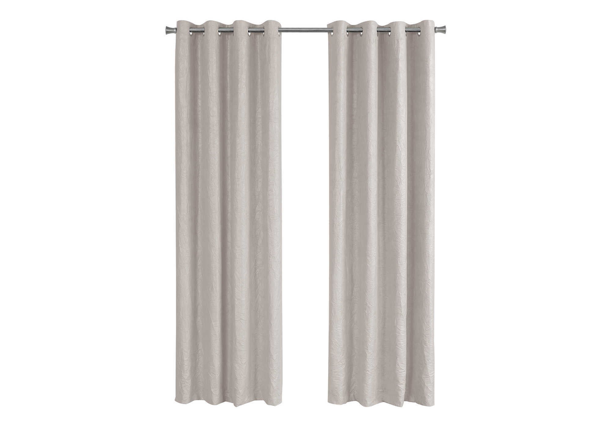 Curtain Panel, 2pcs Set, 54'w X 84'l, Room Darkening, Grommet, Living Room, Bedroom, Kitchen, Beige Micro Suede, Contemporary, Modern
