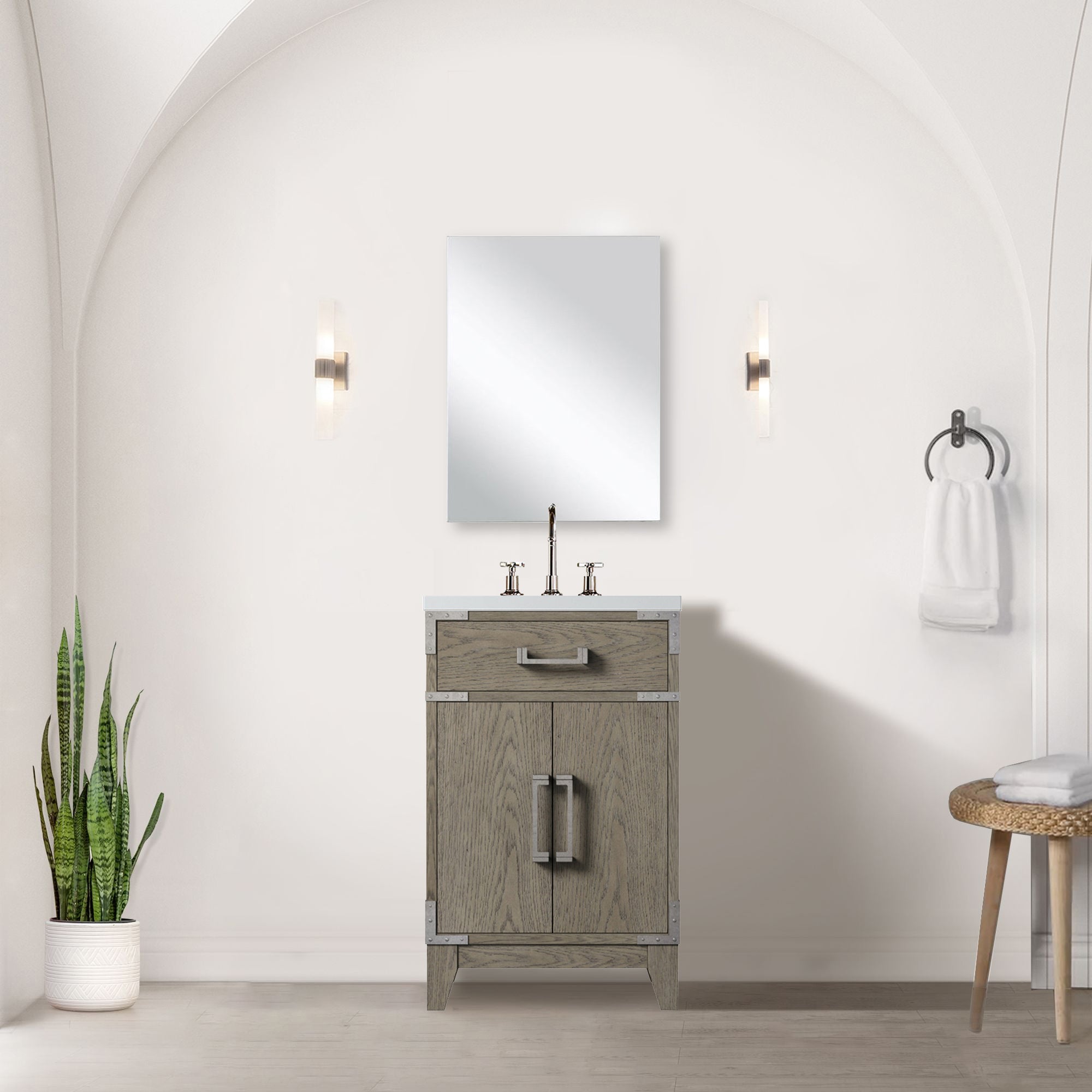 Grey Oak Single Bath Vanity 20 in. W x 18 in. D