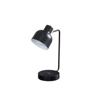15.25'In Vadim Black Adjustable Student Desk Task Table Lamp W/ Charging Usb Port Station