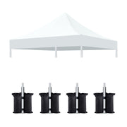 10 x 10 ft Canopy Replacement Top with 4-Pack Weight Bags, Pop Up Tent Cover Only, Frame Not Included, White
