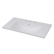 36''x18'' Bathroom Sink with Three Holes (8' Centerset), Resin Bathroom Vanity Sink Top with Overflow, Drop in Bathroom Vessel Sink Rectangle Ideal for Small Spaces, White