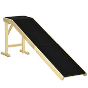 PawHut Dog Ramp for Bed, Pet Ramp for Dogs with Non-Slip Carpet and Top Platform, 74' x 16' x 25', Natural